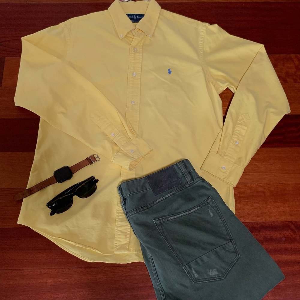 Ralph Lauren Yellow Custom Fit Dress Shirt